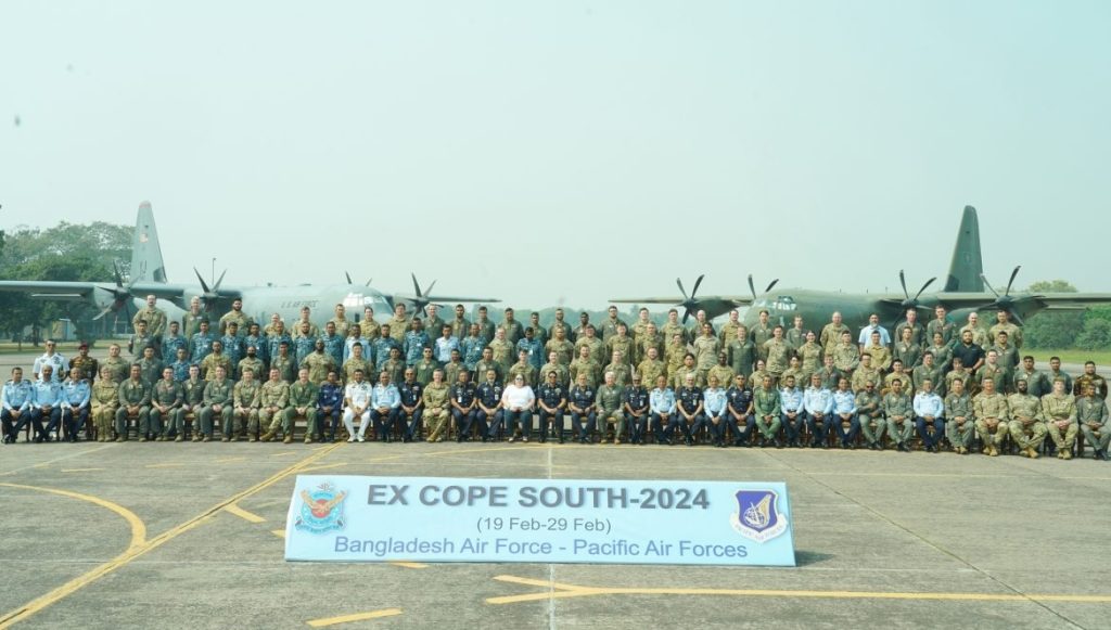 বাংলাদেশ বিমান বাহিনী ও যুক্তরাষ্ট্রের প্যাসিফিক এয়ারফোর্স এর যৌথ অনুশীলন মহড়া সমাপ্ত