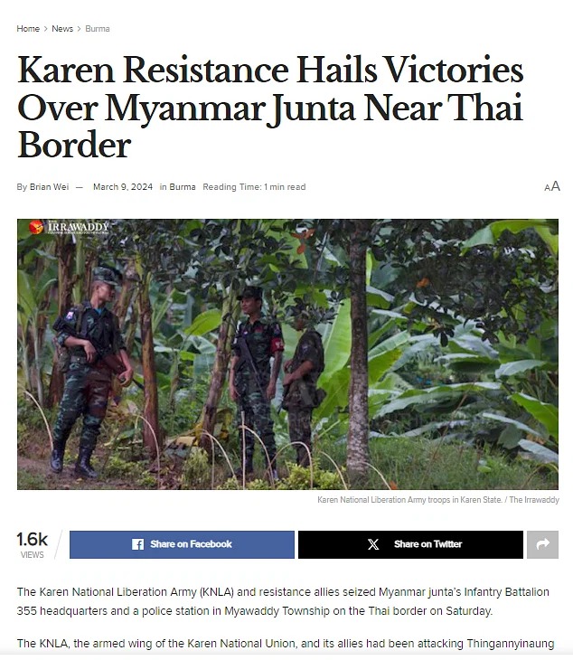 থাইল্যান্ড সীমান্তে জান্তার ঘাঁটি দখল করল বিদ্রোহীরা