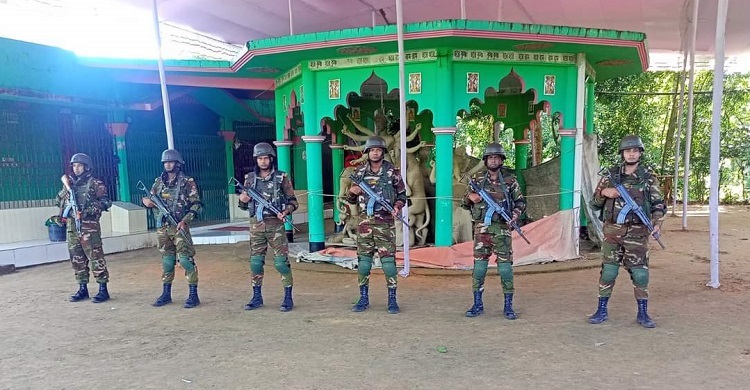 দুর্গাপূজায় নিরাপত্তা রক্ষায় দেশব্যাপী কাজ করছে সেনাবাহিনী