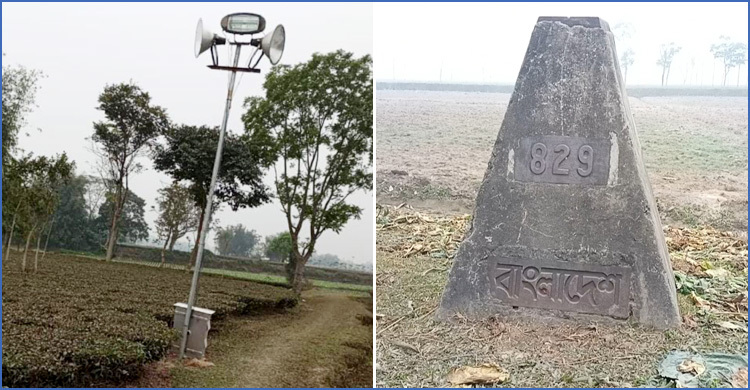 আন্তর্জাতিক আইন লঙ্ঘন করে শূন্যরেখায় বৈদ্যুতিক পিলারে সার্চলাইট বসালো বিএসএফ