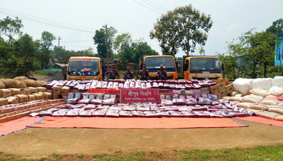 সিলেটে বিজিবির অভিযানে ৬ কোটি টাকার ভারতীয় পণ্য জব্দ