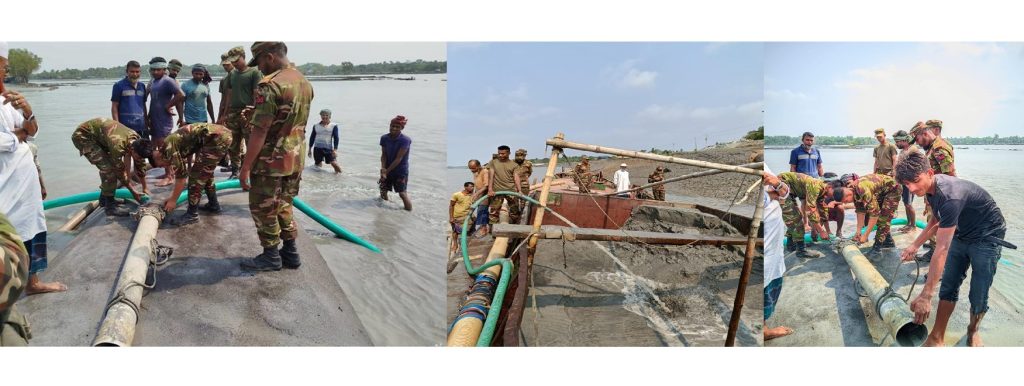 সাতক্ষীরায় বাঁধ ভেঙে এলাকা প্লাবিত, দুর্যোগ মোকাবিলায় সেনাবাহিনী