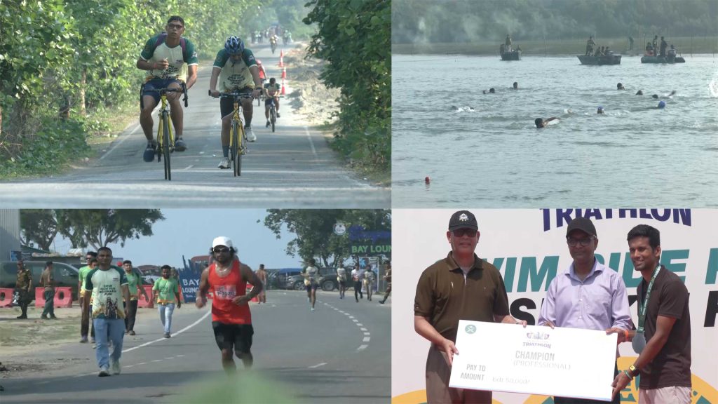 মেরিন ড্রাইভে প্রথমবার ট্রায়াথলন, চ্যাম্পিয়ন আরাফাত