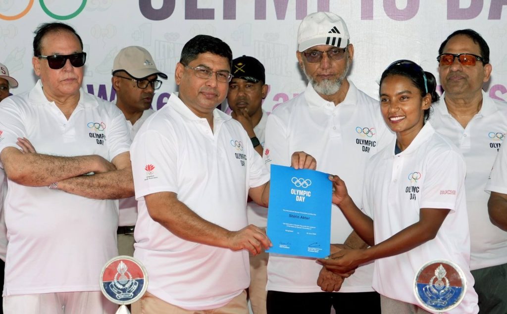 আন্তর্জাতিক অলিম্পিক কমিটির প্রতিষ্ঠাবার্ষিকীতে ঢাকায় বর্ণাঢ্য অলিম্পিক ডে র‍্যালি