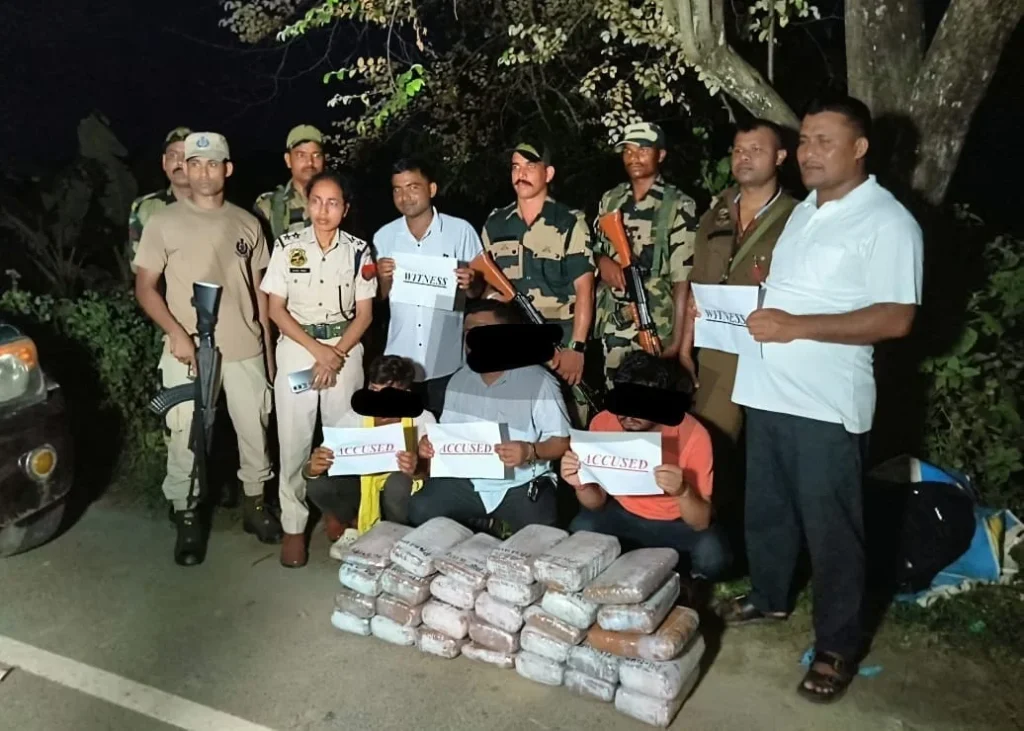 আসাম সীমান্তে যৌথ অভিযানে ৫৮ কেজি গাঁজাসহ আটক ৩, তদন্ত চলছে