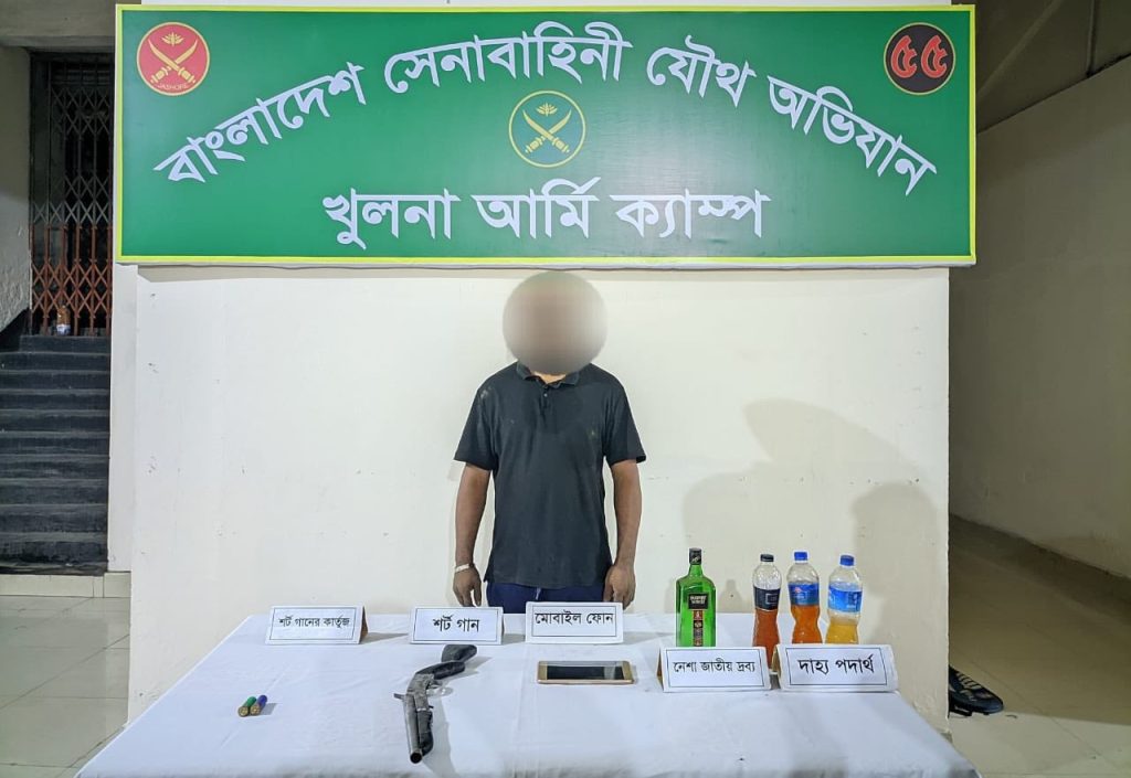 রংপুর ও খুলনায় পৃথক যৌথ অভিযানে অস্ত্র ও মাদকসহ গ্রেফতার ২ জন