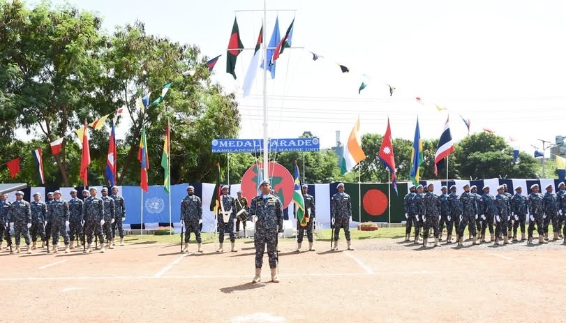 দক্ষিণ সুদানে জাতিসংঘ শান্তিরক্ষা পদকে ভূষিত বাংলাদেশ নৌবাহিনীর ১৯৯ জন সদস্য