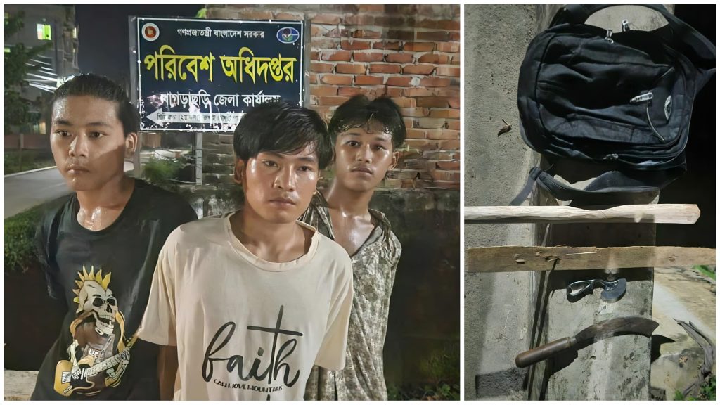 খাগড়াছড়িতে বৌদ্ধ বিহারে হামলার পরিকল্পনায় জড়িত তিন উপজাতি যুবক আটক