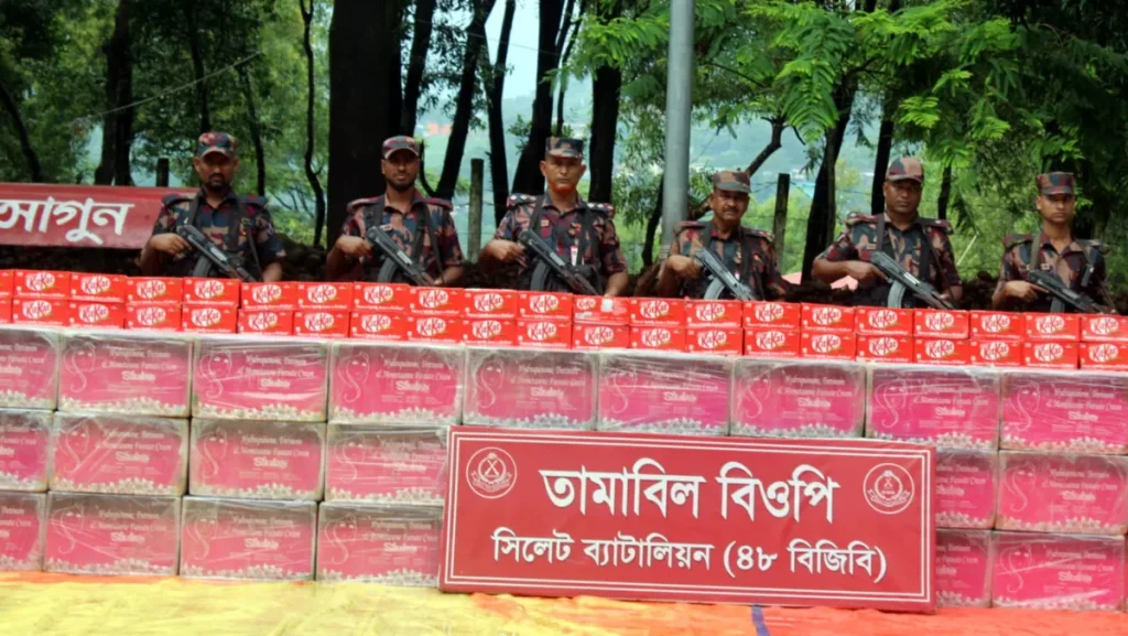 সিলেট সীমান্তে বিজিবির অভিযানে ৩ কোটি টাকার বেশি চোরাচালানী মালামাল জব্দ