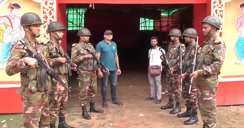 দুর্গাপূজা উপলক্ষে মৌলভীবাজারে সেনাবাহিনীর টহল জোরদার