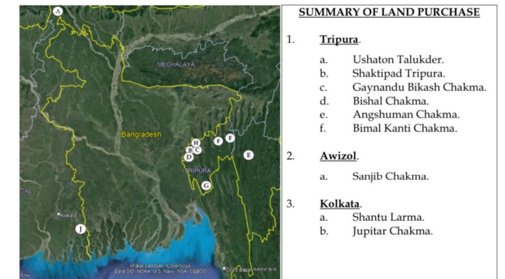 চাঁদাবাজির অর্থে পশ্চিমবঙ্গ-ত্রিপুরা-মিজোরামে কোটি টাকার জমি জেএসএস-ইউপিডিএফের শীর্ষ ৯ নেতার
