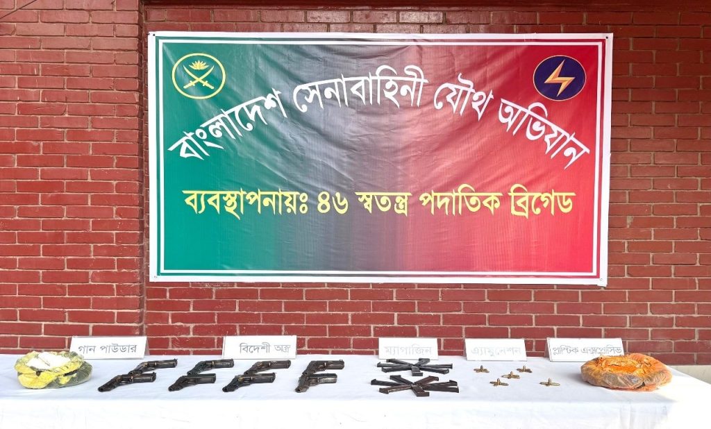 বিমানবন্দর রেলওয়ে স্টেশনে সেনাবাহিনীর বিশেষ অভিযানে বিপুল অস্ত্র ও বিস্ফোরক জব্দ