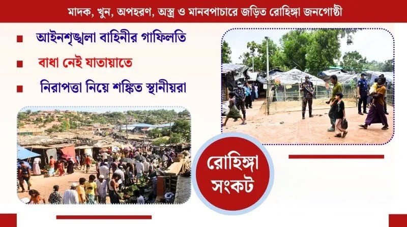 নজরদারির অভাবে নানামুখী অপরাধের অভয়ারণ্য রোহিঙ্গা ক্যাম্পগুলো