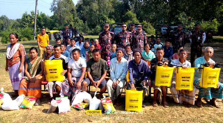 খাগড়াছড়ির পানছড়িতে বিজিবির জনকল্যাণমূলক উদ্যোগে কৃষক ও দরিদ্র পরিবারের সহায়তা