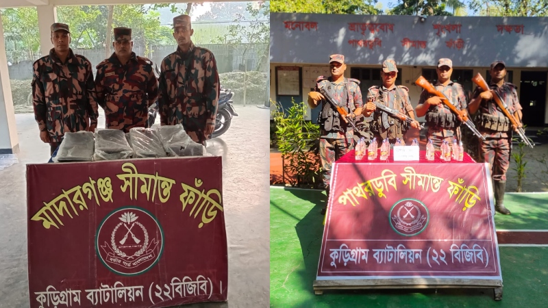 কুড়িগ্রামে বিজিবির অভিযানে ১৩লক্ষ টাকার ভারতীয় পণ্য জব্দ, গ্রেফতার ১