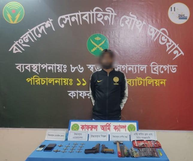 কাফরুল ও ভাষানটেকে যৌথ অভিযানে আগ্নেয়াস্ত্র উদ্ধার, গ্রেফতার ২