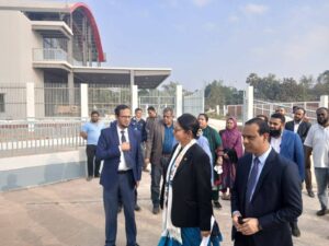 রামগড় স্থল বন্দরের নির্মাণকাজ পরিদর্শনে নৌপরিবহন মন্ত্রণালয়ের সচিব