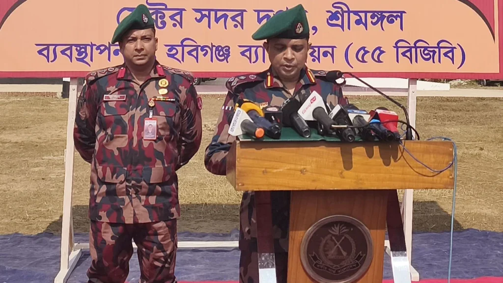 ভোটের পরিবেশ শান্তিপূর্ণ রাখতে সক্রিয় কাজ করবে বিজিবির সরাইল রিজিয়ন