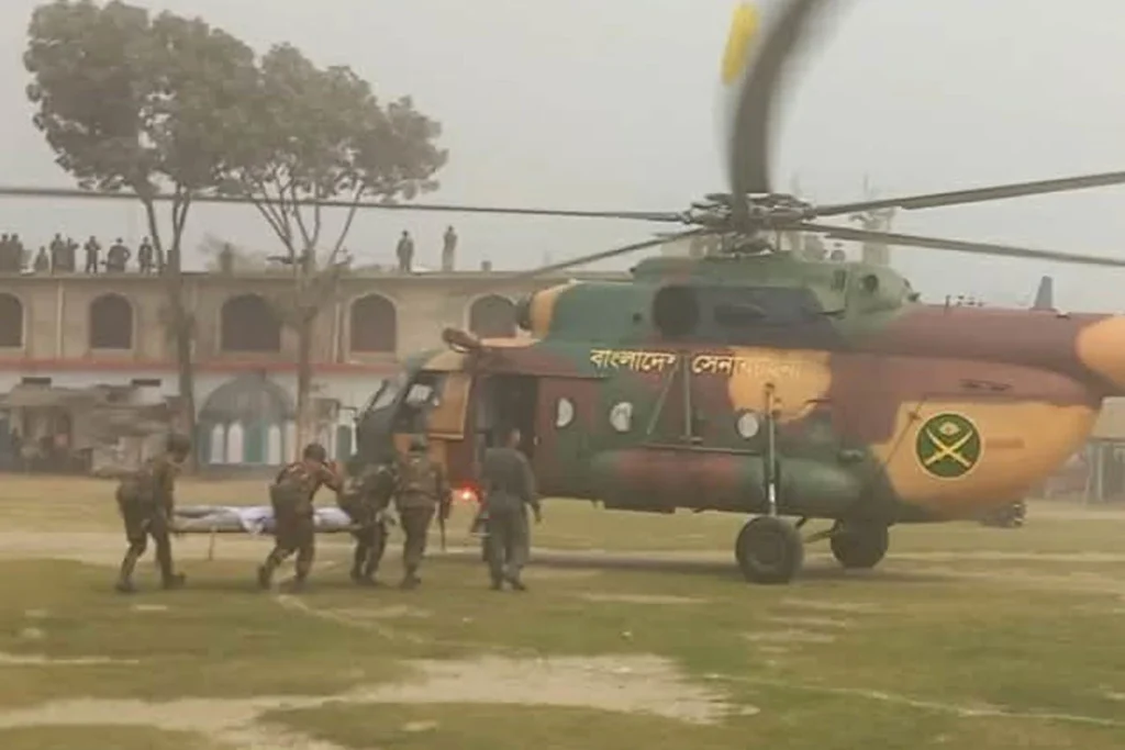 নির্বাচন ঘিরে ব্রাহ্মণবাড়িয়ায় যৌথ বাহিনীর হেলিকপ্টার মহড়া