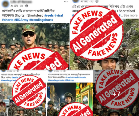 সেনাবাহিনীকে ঘিরে এআই কনটেন্টে সতর্কতা, বিভ্রান্ত না হওয়ার আহ্বান