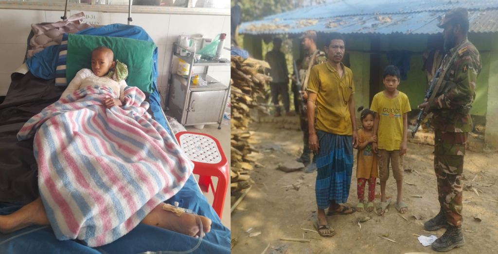 অগ্নিদগ্ধ শিশু নিশনা চাকমার চিকিৎসায় পুনরায় আর্থিক সহায়তা প্রদান করলো সেনাবাহিনীর লক্ষীছড়ি জোন