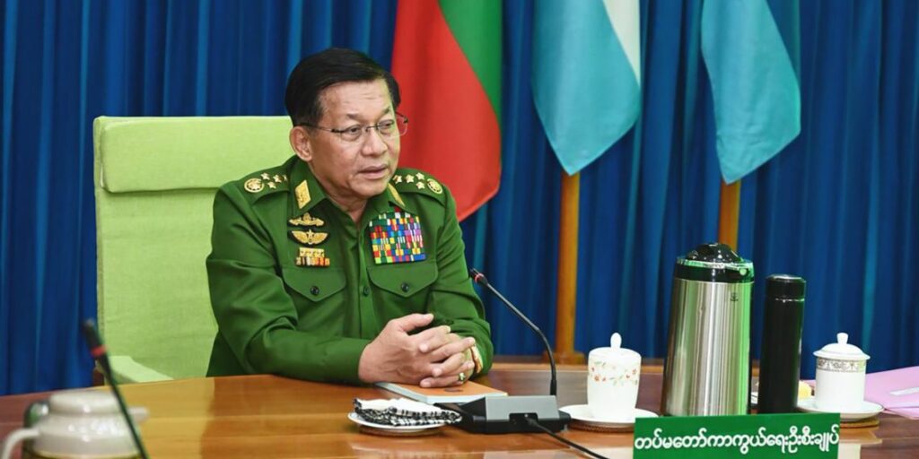 মেরুদণ্ডের অস্ত্রোপচারের চারদিন পর জনসমক্ষে মিন অং হ্লাইং, জ্বালানি সংকট নিয়ে বৈঠক
