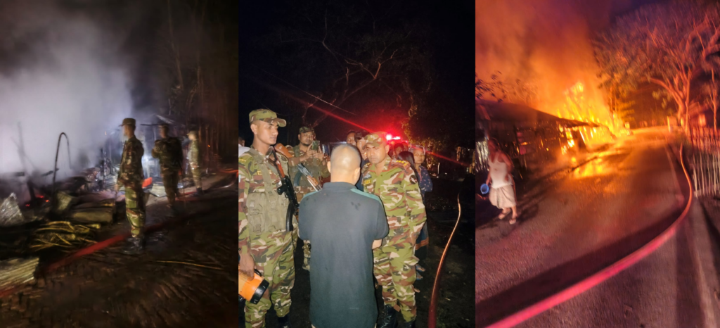 দীঘিনালায় ভয়াবহ অগ্নিকাণ্ড: সেনাবাহিনী-বিজিবির যৌথ তৎপরতায় আগুন নিয়ন্ত্রণ, পুড়েছে ৯ দোকান