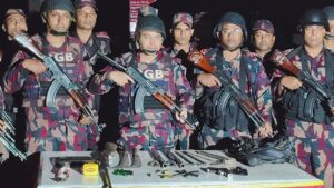 গভীর রাতে রাঙামাটির বাঘাইছড়িতে বিজিবির অভিযানে বিপুল অস্ত্র ও গোলাবারুদ উদ্ধার