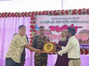 মহালছড়িতে নবাগত জোন অধিনায়ককে সংবর্ধনা দিল শিশু মঞ্চ উচ্চ বিদ্যালয়