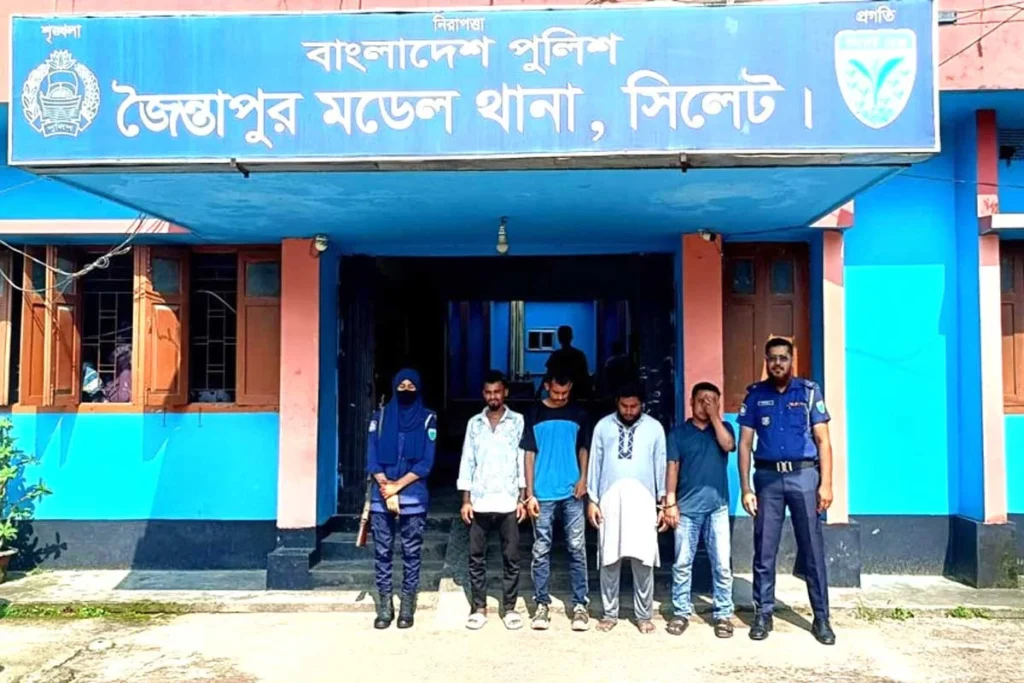 সিলেটে মানব পাচারকারীসহ ১৪ অনুপ্রবেশকারীকে আটক করল পুলিশ