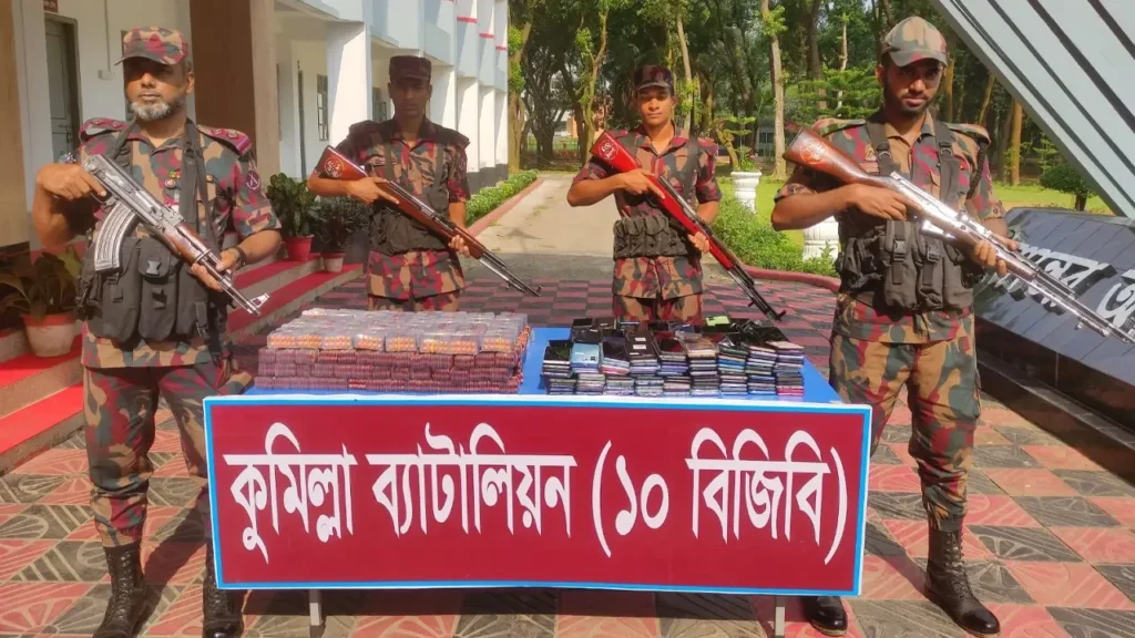 কুমিল্লা সীমান্তে বিজিবির অভিযানে কোটি টাকার মাদক ও চোরাচালানি পণ্য জব্দ