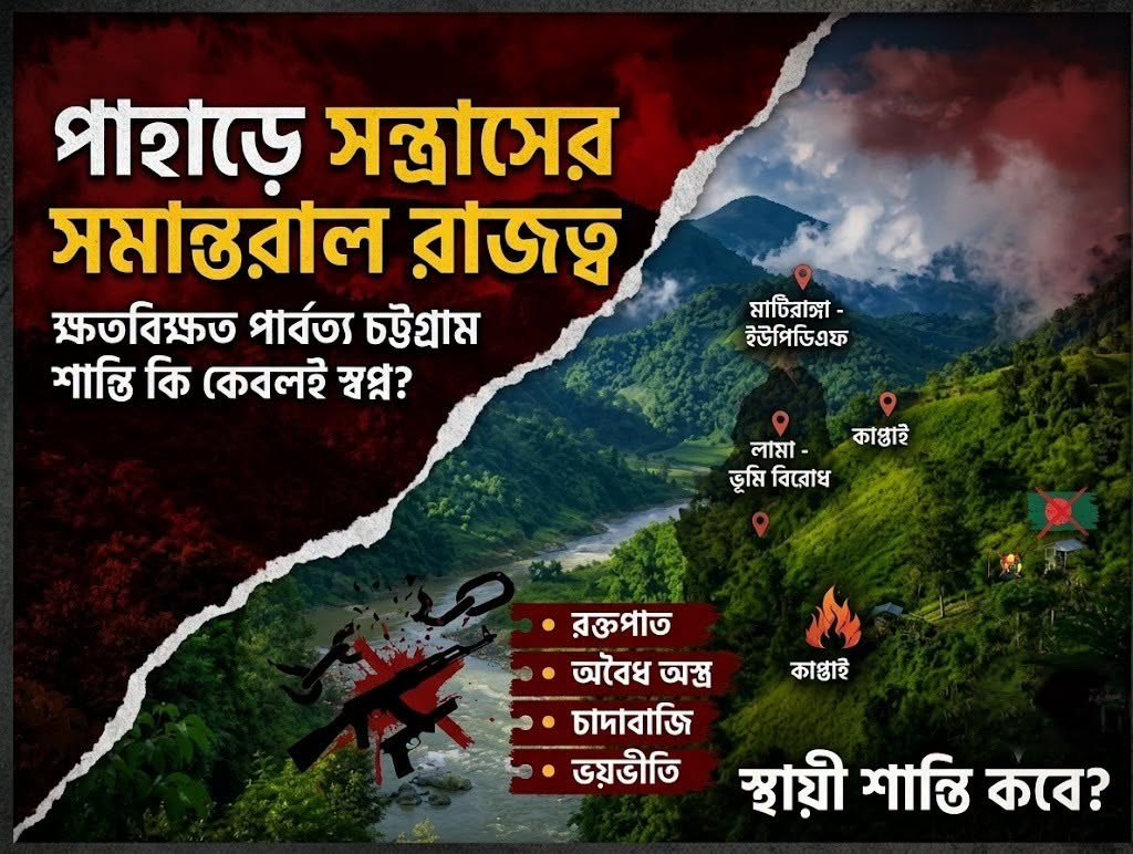পাহাড়ে কায়েম করা হয়েছে এক সমান্তরাল সন্ত্রাসের রাজত্ব