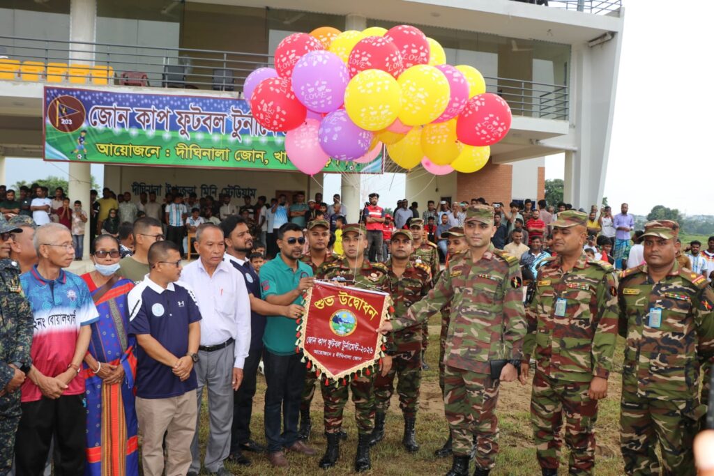 দীঘিনালায় জোন কাপ ফুটবল টুর্নামেন্টের বর্ণাঢ্য উদ্বোধন, খেলাধুলায় সম্প্রীতির বার্তা