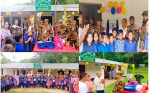 দুর্গম পাহাড়ে শিক্ষার আলো ছড়িয়ে সেনাবাহিনীর মানবিক উদ্যোগ: বিদ্যালয় সংস্কার ও শিক্ষা উপকরণ বিতরণ