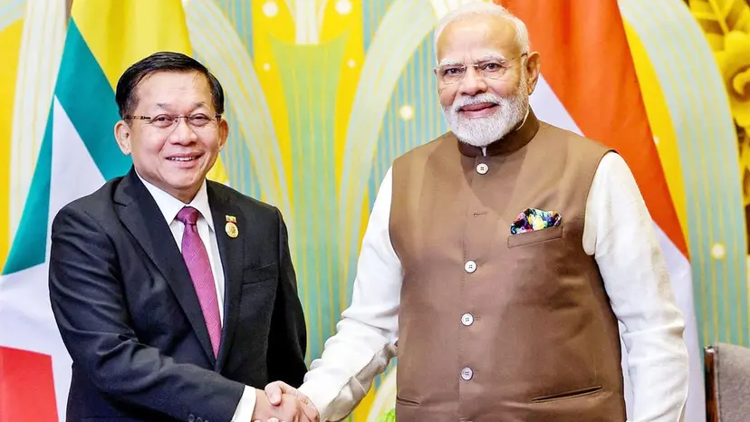 মোদির সঙ্গে মিন অং হ্লাইং'র বৈঠকে ভারত-মিয়ানমার সহযোগিতা জোরদারে ঐকমত্য