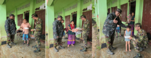 বন্যাদুর্গতদের মাঝে খাদ্য ও বিশুদ্ধ পানি বিতরণ করল সেনাবাহিনীর লংগদু জোন