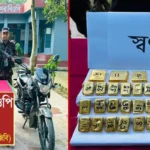 চুয়াডাঙ্গায় সাত কেজি সোনাসহ পাচারকারী আটক