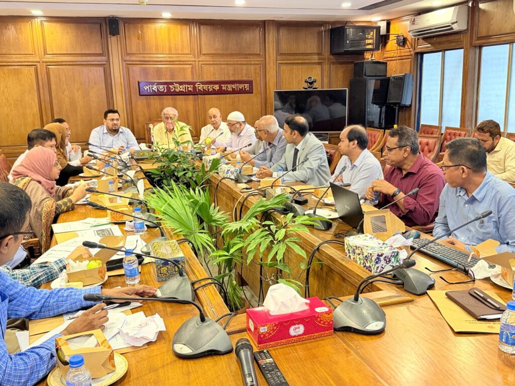 পার্বত্য চট্টগ্রামে জলবায়ু সহনশীল জীবিকা ও জলাধার ব্যবস্থাপনা প্রকল্পের ষষ্ঠ সভা অনুষ্ঠিত